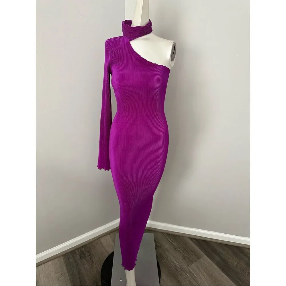 L'IDEE Soiree 90's Sleeved Gown in Grape Size AU8/US4 $365